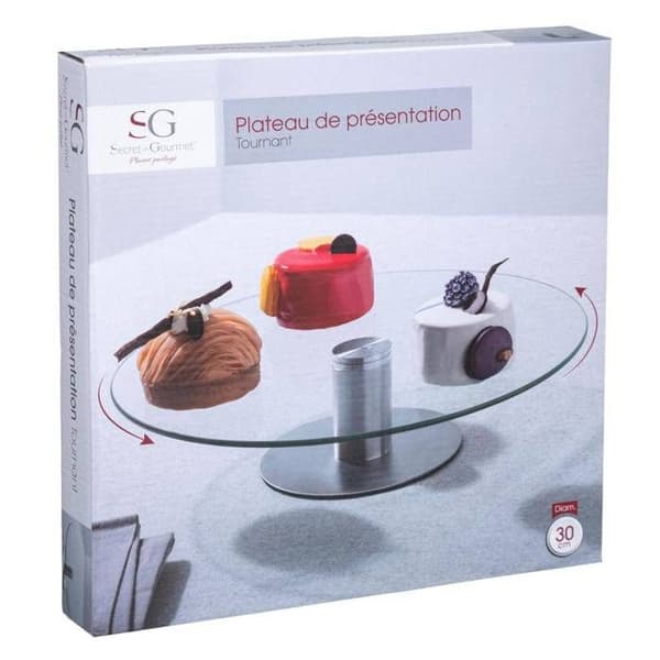 Roterande glasplatta - D 30 cm Transparent