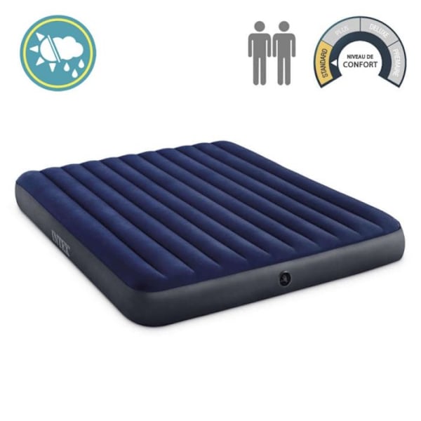 Intex Classic Downy luftmadrass - 2 platser XXL Blå