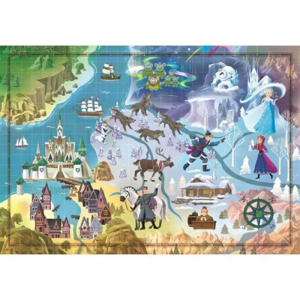 1000 bitars pussel - CLEMENTONI - Disney Story Maps - Frysta - Tecknade serier och serier - Vuxen