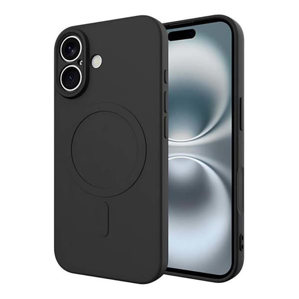 MagSafe-skal - JUST IN CASE - iPhone 17 - Slitstark TPU - Höjda kanter - Mikrofiberfoder Svart