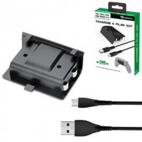 Laddningskit - Subsonic - Xbox Series X - Batteri 800 mAh - USB C-kabel 3m Svart