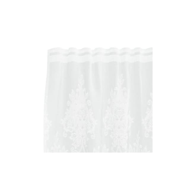 Blommönstrad spetsgardin - vidaXL - Vit - Polyester - 220x1200 cm - Ljusfilterande - Integritetspaneler Vit