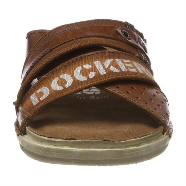 Mules för män - Dockers by Gerli - Batista i läder - Brun färg kastanj 44