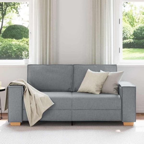Soffa 2 platser Ljusgrå 140 cm Tyg