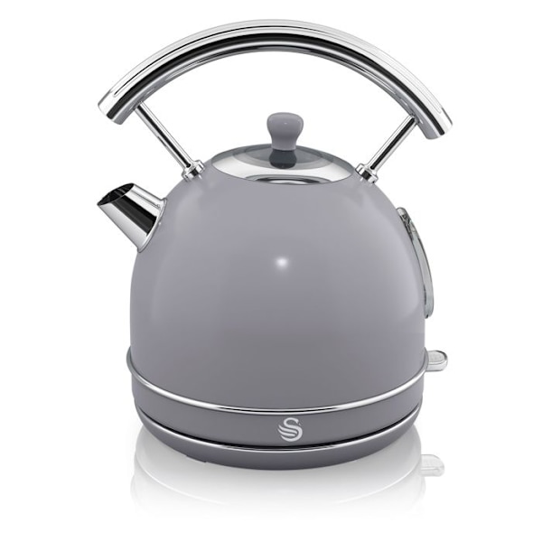 Retro Set för Frukost Vattenkokare 1,8L Trådlös, Brödrost för 2 Breddskivor SWAN STP7050GRNEU 850W Grå 57980 Grå