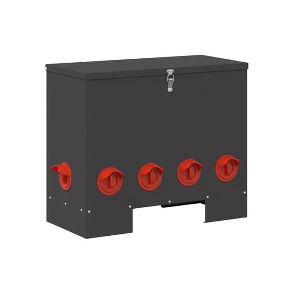 Hönsfoderautomat - vidaXL - Svart - 60,5x29x51 cm - Kallvalsat stål - Kapacitet 25 kg