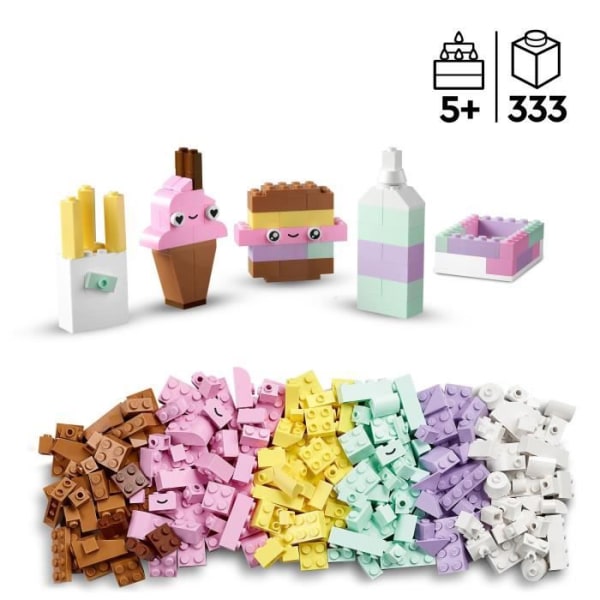LEGO® Classic 11028 Pastell Creative Fun, tegelleksak med dinosaurie och katt, present