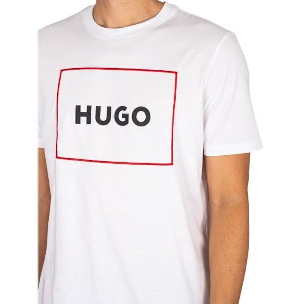 Grafisk t-shirt herr - HUGO - Dumex - Korta ärmar - Vit - Ekologisk bomull Vit M