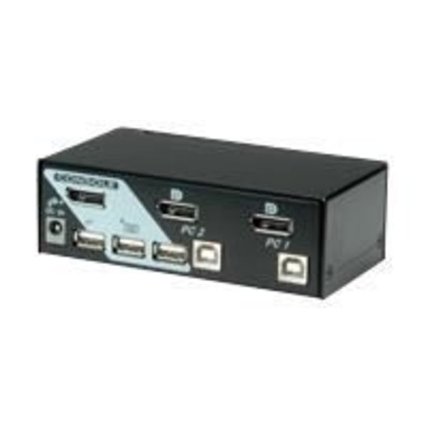 Skärm-tangentbord-mus-USB switch - ROLINE - 2 x KVM - USB Svart