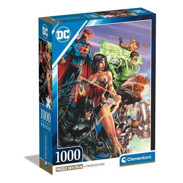 Pussel 1000 bitar - CLEMENTONI - DC Comics - Justice League - Affisch ingår - 70x50 cm
