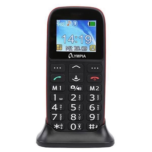 Olympia Bella mobiltelefon - Enkelt SIM - 4,5 cm - Bluetooth - 600 mAh - Svart