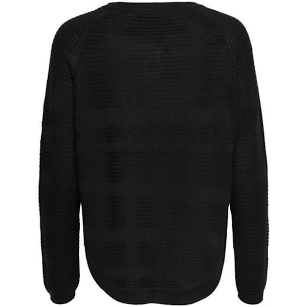 Strukturstickad tröja - ENDAST - Dam - Gul - Rund hals - Långa ärmar - XL