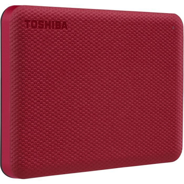 Extern hårddisk - TOSHIBA - Canvio Advance - 4 TB - Röd