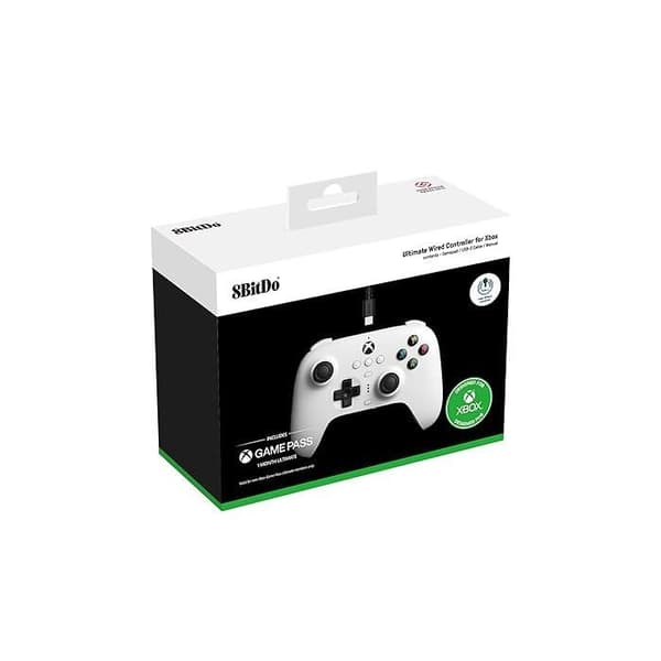 Spelkontroll - 8BITDO - 8BitDo Ultimate Wired Controller - Trådbunden - Vit - Vibration Vit