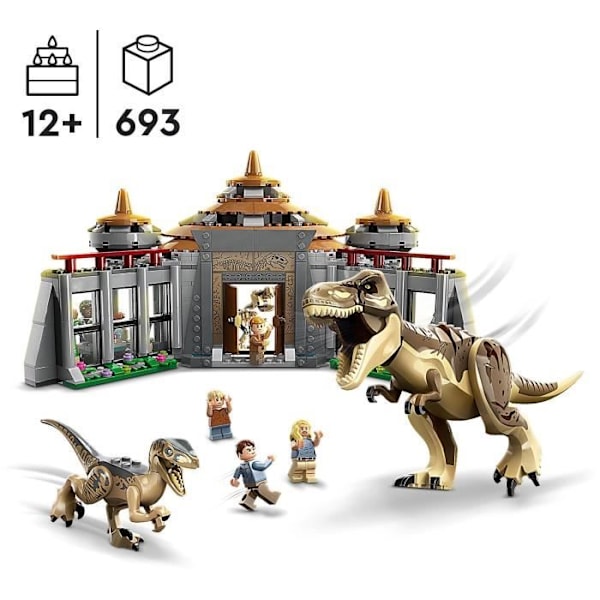 LEGO® Jurassic Park 76961 Visitor Center: Attack av T. Rex och Velociraptor, leksak Flerfärgad