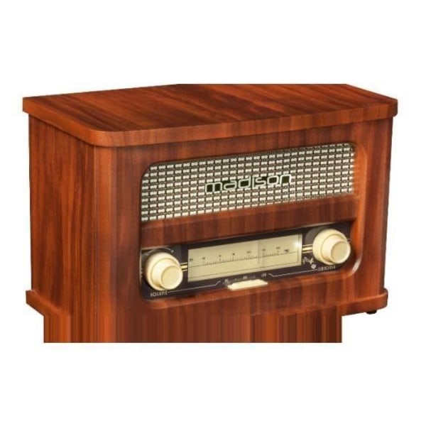 MADISON MAD-RETRORADIO retroradio - Bluetooth, FM-radio, MP3-ingång - Frekvensgradationsbelysning