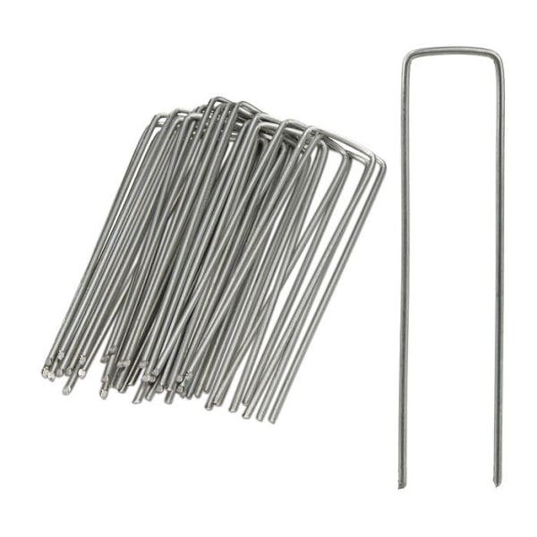 Relaxdays Peg Set med 25 tältpinnar Garden Ground Anchor Peg 15 cm Längd Galvaniserat stål, Silver silver-
