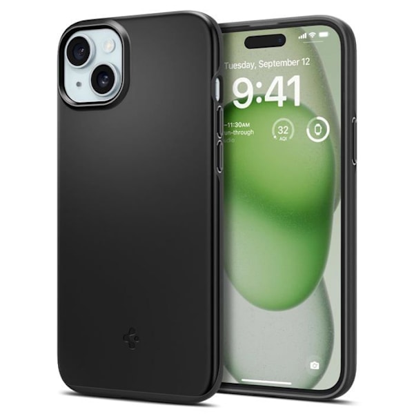 Telefonfodral - telefon bumper Spigen Thin Fit Fodral till iPhone 15 Plus - Svart