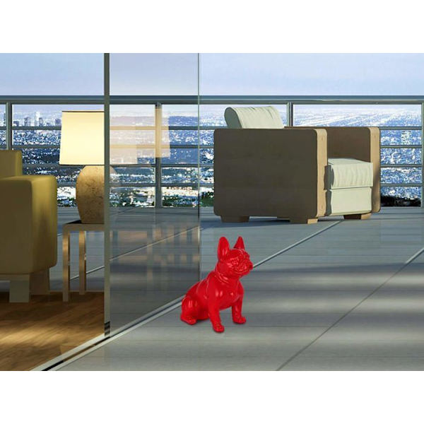 Staty - statyett Världskonst - TW60331 - Fransk bulldogg sittande hartsskulptur, flerfärgad, 40x23x41 Cm