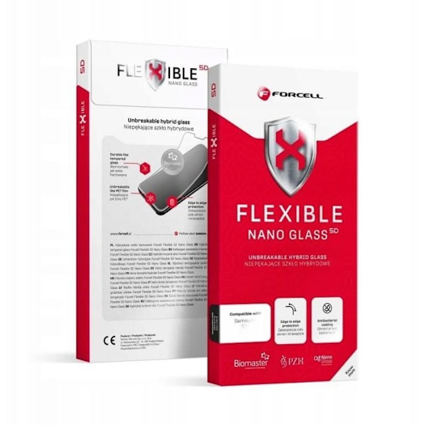 Skyddande telefonfilm - skyddsglas telefon Forcell Hybridglas iPhone 16 PRO Flexibelt 5D svart