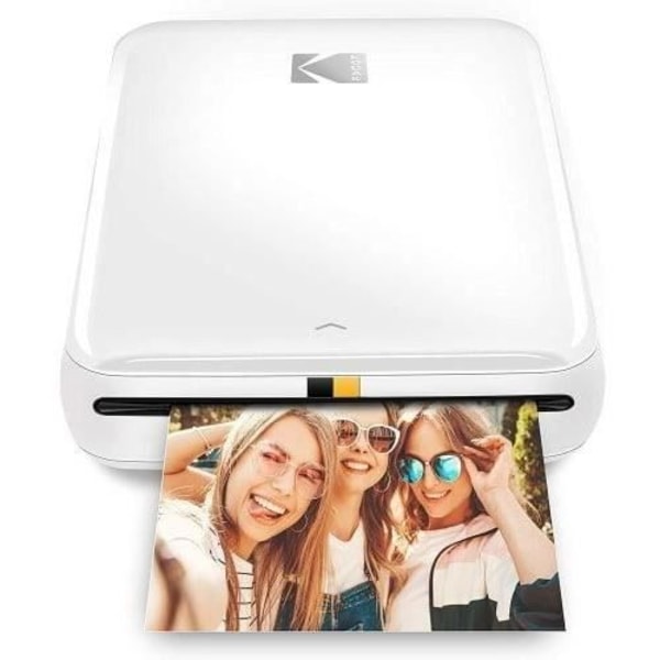 Mobil fotoskrivare - KODAK - Step - ZINK Zero Ink - Självhäftande 5x7 cm - Bluetooth Vit
