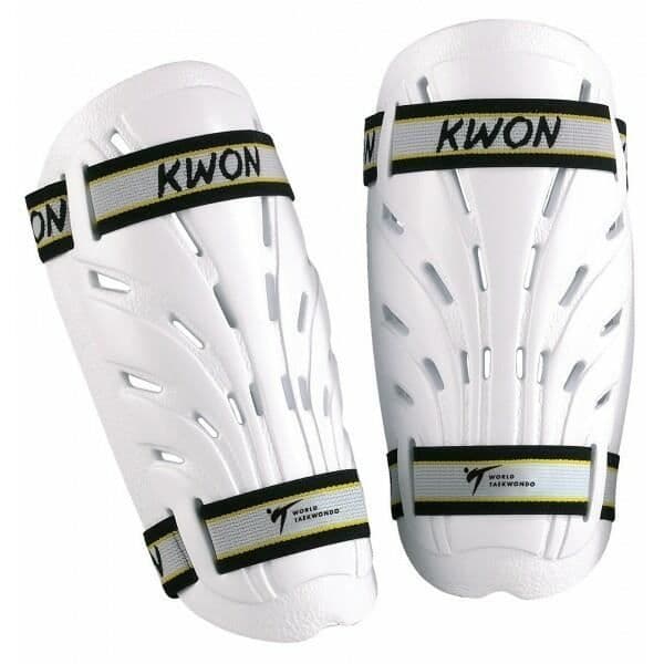 Taekwondo Kwon Shocklite Shin Guards - Vit - L Vit jag