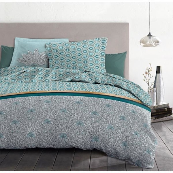 Påslakanset 240x260 cm HOME LINGE PASSION LUXOR: Påslakan + 2 örngott - 100% bomull 57 trådantal - Grön