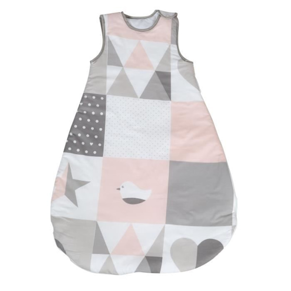 ROBA Baby sovsäck “Happy Patch pink” – 90 cm – året runt – Rosa rosa/grå 6-9 månader