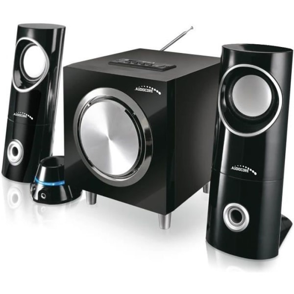 Audiocore Speaker Set 15W (RMS) Subwoofer Radio Bluetooth AUX SD USB Svart