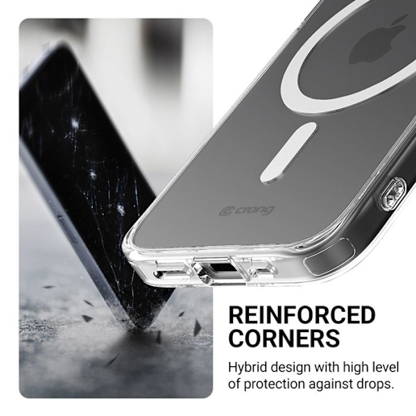 Coque för iPhone 16e MagSafe (transparent) Crong Clear MAG Cover