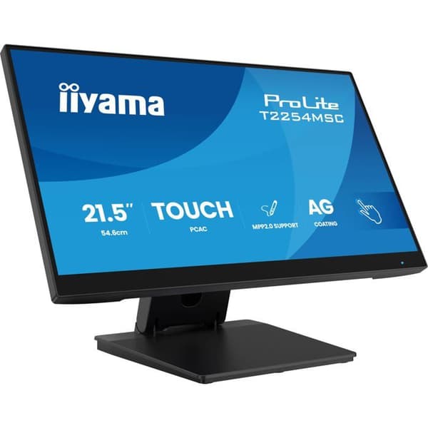 PC-skärm - iiyama - T2254MSC-B2AG - 21,5" Full HD - Multitouch - HDMI DP USB - Svart