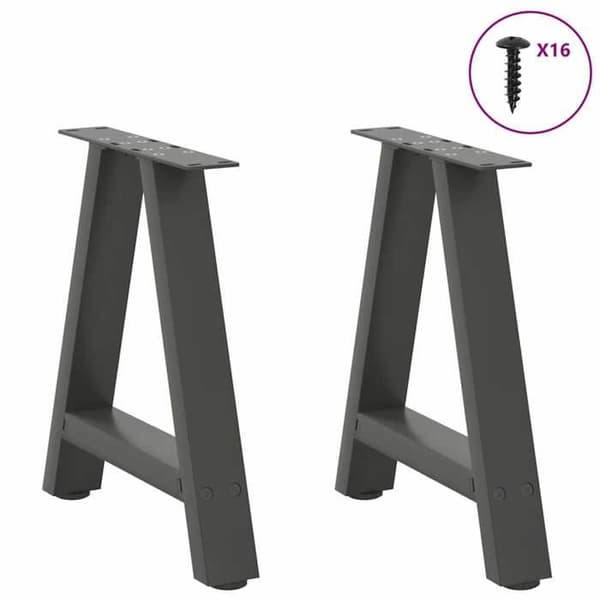 vidaXL A-formade soffbordsben 2 stycken Antracit 38 x (42-43) cm Stål 4012830
