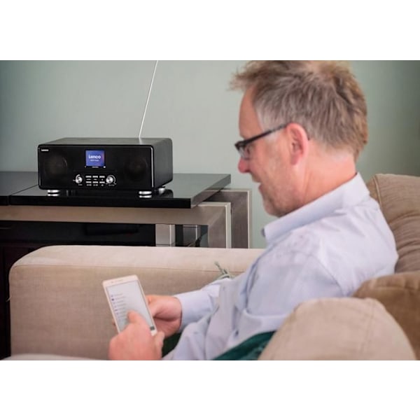 Lenco DIR-260BK - Internet/DAB+/FM-radio med CD-spelare och Bluetooth®, svart Svart