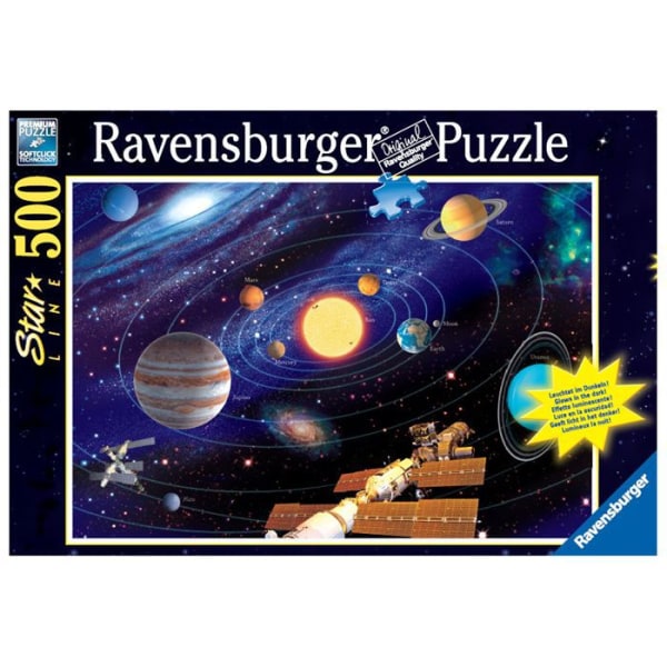 Star Line Puzzle 500 p - Ravensburger - Lysande solsystem - Vetenskap och rymden