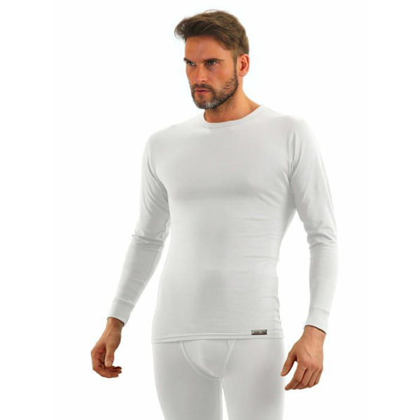 Sesto senso Undertröja 95 % bomull Långärmad underkläder för män Thermal Top Vit XL