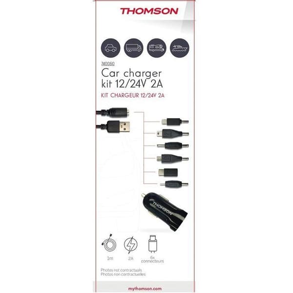 Bil laddare THOMSON 12/24V 2A - 6 kontakter