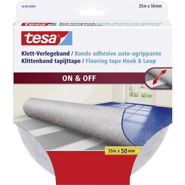 Tesa dubbelsidigt självgripande lim - Vit - 25 m x 50 mm Vit