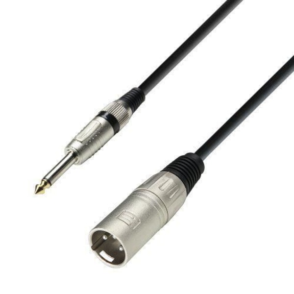 Adam Hall-kablar K3MMP0600 Han XLR till 6,3 mm Mono Jack Mic-kabel, 6 m längd