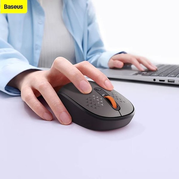 Trådlös Tri-Mode Mus F01B (B01055503833-00) Bluetooth 5.0, 2.4G, 1600 DPI - Baseus - Frostgrå