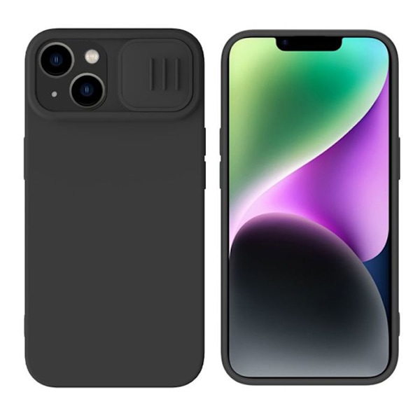 Skal för iPhone 15 Plus - Nillkin CamShield Silky MagSafe Silikon - Klassisk Svart svart