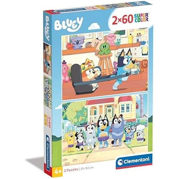 Pussel Clementoni Bluey 2 - 60 Bitar - Tillverkat i Italien - Flerfärgad Flerfärgad