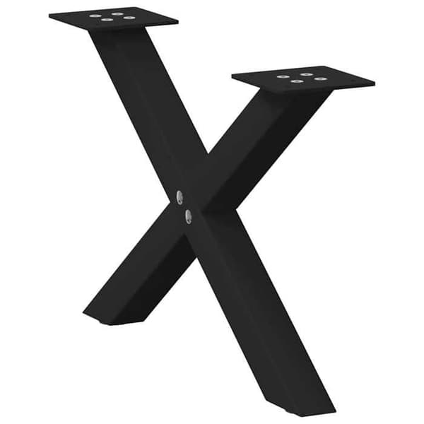 vidaXL Bordstablettben i X-form, 2 delar, svart, 60 x (30-31) cm, stål 4012880