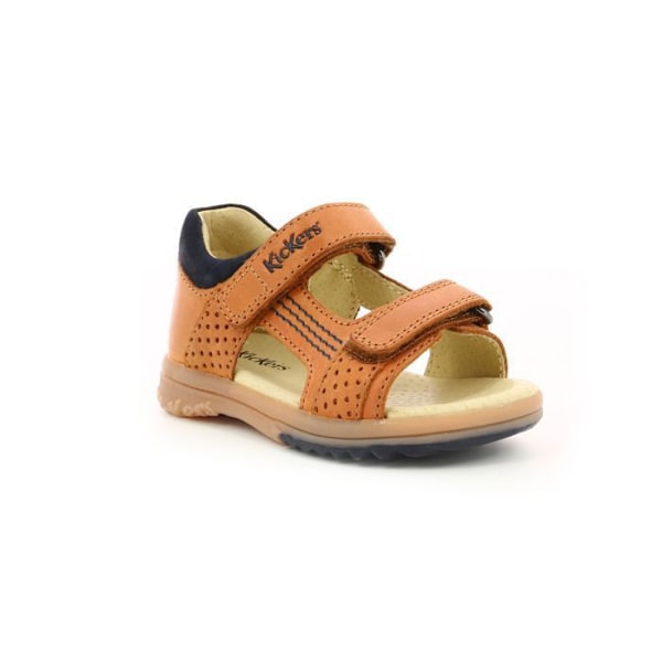Sandaler - KICKERS - Plazabi - Läder - Kardborre - Optimal komfort Kamel 27