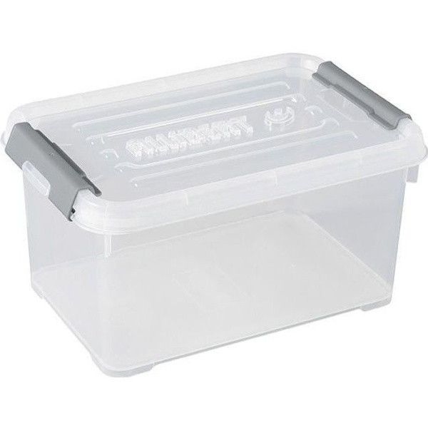 KURVER | HANDY PLUS 6L GRÅ CLIPS, Förvaring, Transparent, 29,4 x 19,4 x 15 cm