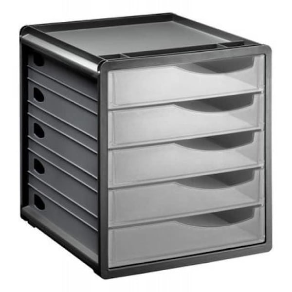 Rotho 11065, Förvaringsfack, antracit, Transparent, Rektangulär, Polystyrol, Monotone, Inomhus