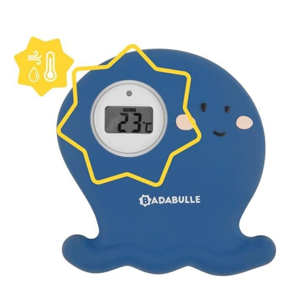 Badabulle Digital badtermometer, med varning om vattnet är för varmt eller för kallt Vit