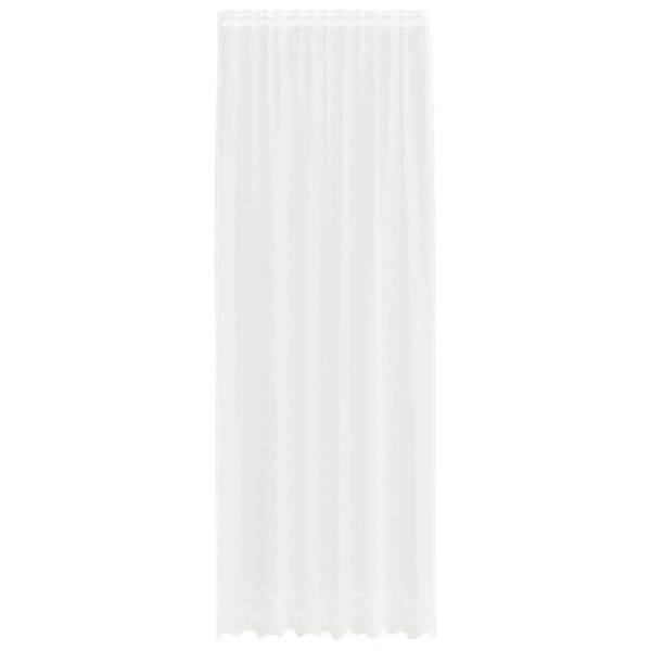 VIDAXL Blommönstrad spetsgardin vit 280 x 150 cm polyester Vit