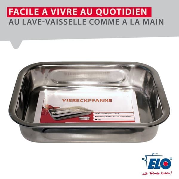 Rektangulär plåt i rostfritt stål 37 x 28 x 6 cm utomhus Elo Edition Red Grå
