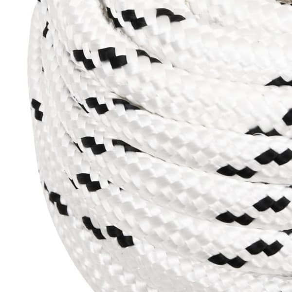 152790 vidaXL Flätad båtline Vit 20 mmx50 m Polyester Vit