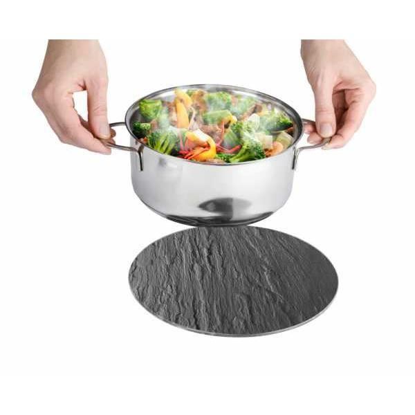 Underlägg - WENKO - Skiffer - Härdat glas - Ø 20 cm - Grå Grå